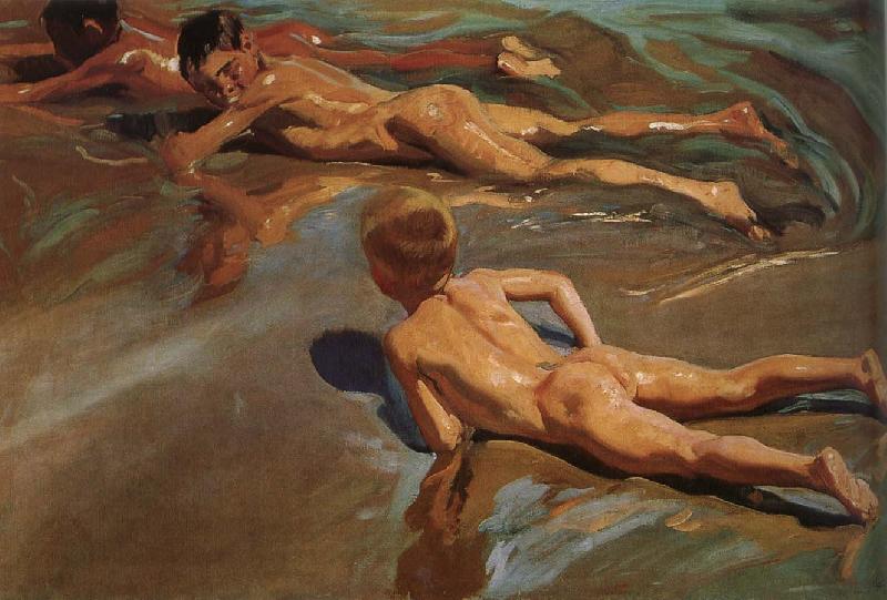 Joaquin Sorolla On the beach kids oil painting image